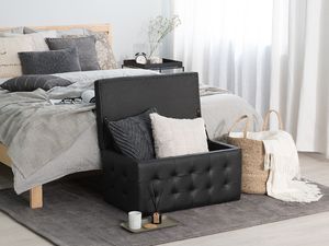 Beliani Puf ze schowkiem czarny MICHIGAN 2