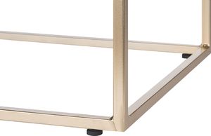 Beliani Stołek futrzany biały MANHATTAN 3