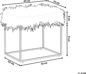 Beliani Stołek futrzany biały MANHATTAN 4
