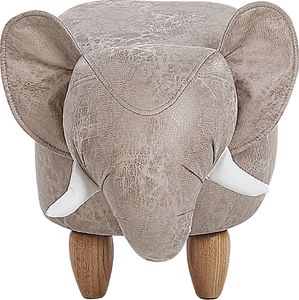 Beliani Pufa zwierzak ze schowkiem szara JUMBO 2