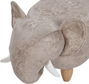 Beliani Pufa zwierzak ze schowkiem szara JUMBO 5