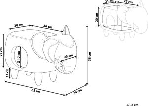 Beliani Pufa zwierzak ze schowkiem szara JUMBO 8