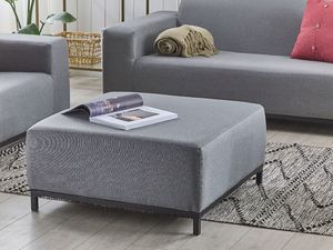 Beliani Otomana ogrodowa szara z czarnym ROVIGO 2