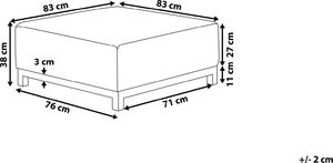 Beliani Otomana ogrodowa szara z czarnym ROVIGO 5