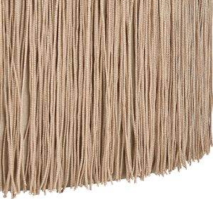 Beliani Puf z frędzlami 36 cm beżowoszary VIRGINIA 3