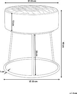 Beliani Stołek welurowy 35 cm różowy DELCO 4