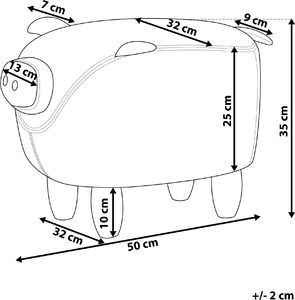 Beliani Pufa zwierzak różowa PIGGY 6