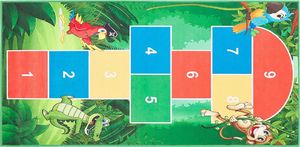 Beliani Dywan dziecięcy gra w klasy 80 x 150 cm zielony BABADAG 1