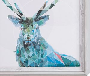 Beliani Obraz w ramie 30 x 40 cm niebieski KAYES 3