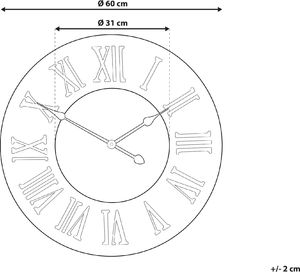 Beliani Zegar ścienny 60 cm ciemne drewno CUILCO 4
