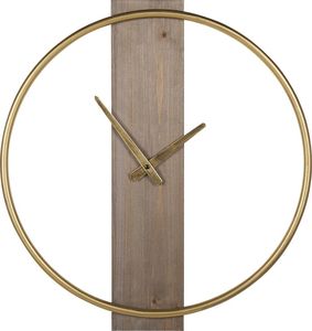Beliani Zegar ścienny 47 cm jasne drewno ze złotym CASITAS 1