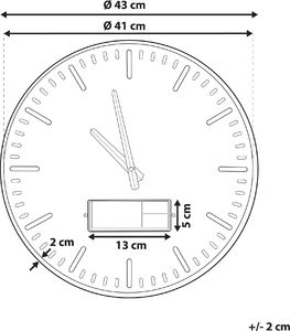 Beliani Zegar ścienny 43 cm brązowo-złoty BRUGG 4