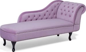 Beliani Szezlong welurowy prawostronny różowy NIMES 2