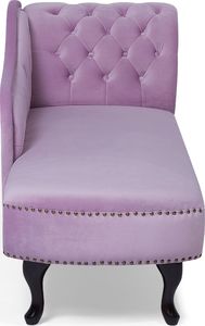 Beliani Szezlong welurowy prawostronny różowy NIMES 3