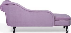 Beliani Szezlong welurowy prawostronny różowy NIMES 4