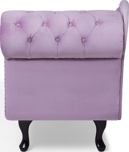 Beliani Szezlong welurowy prawostronny różowy NIMES 5