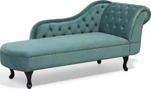 Beliani Szezlong welurowy prawostronny miętowy NIMES 2