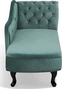 Beliani Szezlong welurowy prawostronny miętowy NIMES 3