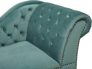 Beliani Szezlong welurowy prawostronny miętowy NIMES 6