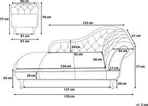 Beliani Szezlong welurowy prawostronny miętowy NIMES 7