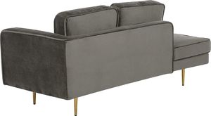 Beliani Szezlong welurowy prawostronny beżowoszary MIRAMAS 3