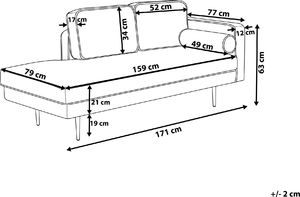 Beliani Szezlong welurowy prawostronny beżowoszary MIRAMAS 6