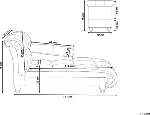 Beliani Szezlong brązowoszary LORMONT 7