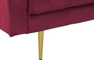 Beliani Szezlong welurowy lewostronny bordowy MIRAMAS 4