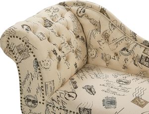 Beliani Szezlong lewostronny nadruk beżowy NIMES 4