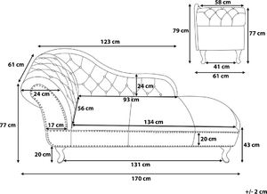 Beliani Szezlong lewostronny nadruk beżowy NIMES 6