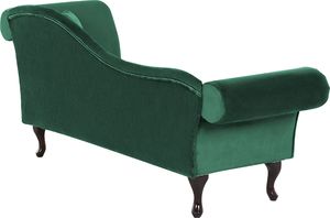Beliani Szezlong welurowy prawostronny zielony LATTES 3