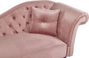 Beliani Szezlong welurowy prawostronny różowy LATTES 3