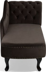 Beliani Szezlong welurowy prawostronny brązowy NIMES 3