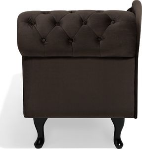 Beliani Szezlong welurowy prawostronny brązowy NIMES 5