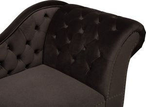 Beliani Szezlong welurowy prawostronny brązowy NIMES 6