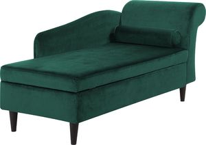 Beliani Szezlong welurowy prawostronny szmaragdowy LUIRO 2