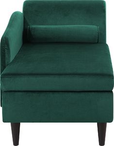 Beliani Szezlong welurowy prawostronny szmaragdowy LUIRO 4