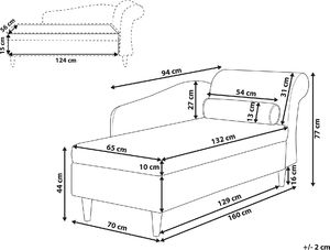 Beliani Szezlong welurowy prawostronny szmaragdowy LUIRO 8