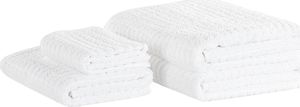 Beliani Komplet 4 ręczników bawełniany biały AREORA 1