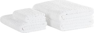 Beliani Komplet 4 ręczników bawełniany biały ATAI 1