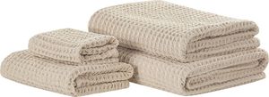 Beliani Komplet 4 ręczników bawełniany beżowy ATAI 1