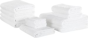 Beliani Komplet 11 ręczników bawełniany biały AREORA 1