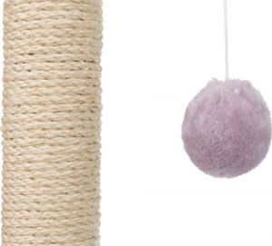 Trixie Drapak stojący ze słupkiem Junior, 40 × 50 × 38 cm, liliowy/naturalny 6