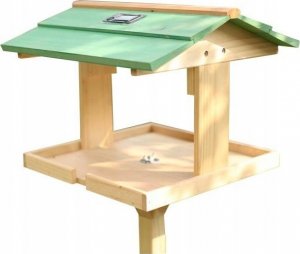 Garden&Fun Karmnik dla ptaków, drewniany, wolnostojący, 36x34x112cm, z lampką solarną, do montażu 2