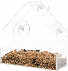 Garden&Fun Karmnik dla ptaków na okno/szybę, przezroczysty, akrylowy, 14,8x6,7x15,5cm, z przyssawkami 2