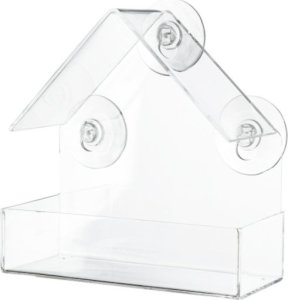 Garden&Fun Karmnik dla ptaków na okno/szybę, przezroczysty, akrylowy, 14,8x6,7x15,5cm, z przyssawkami 3