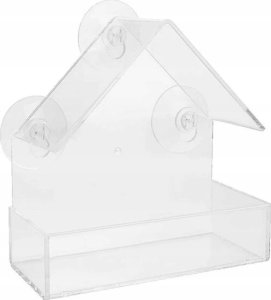 Garden&Fun Karmnik dla ptaków na okno/szybę, przezroczysty, akrylowy, 14,8x6,7x15,5cm, z przyssawkami 4