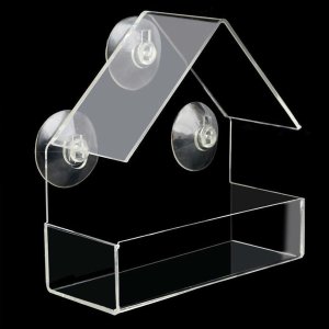 Garden&Fun Karmnik dla ptaków na okno/szybę, przezroczysty, akrylowy, 14,8x6,7x15,5cm, z przyssawkami 7