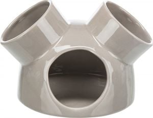 Trixie Domek dla myszy, szarobrązowy, ceramiczny, o 16 × 12 cm, z 3 wejściami 1