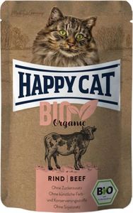Happy Cat Bio Organic, karma dla kotów dorosłych, mokra, wołowina, 85g, saszetka 1